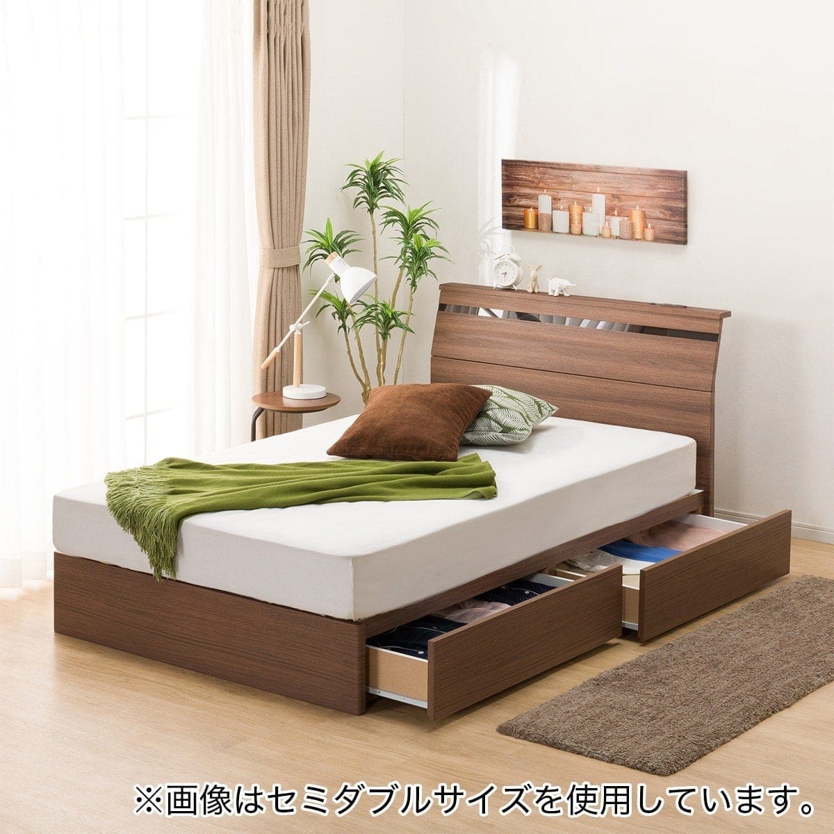 専門ショップ 〔ニトリ〕収納付き シングルベッド シングルベッド 