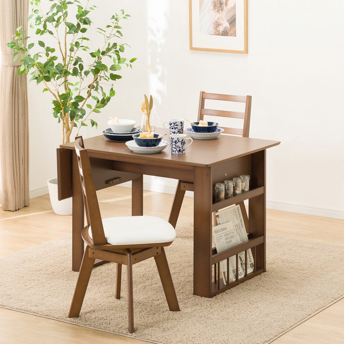 NITORI ニトリ テーブル 椅子 セット 3点 一人暮らし シンプル 