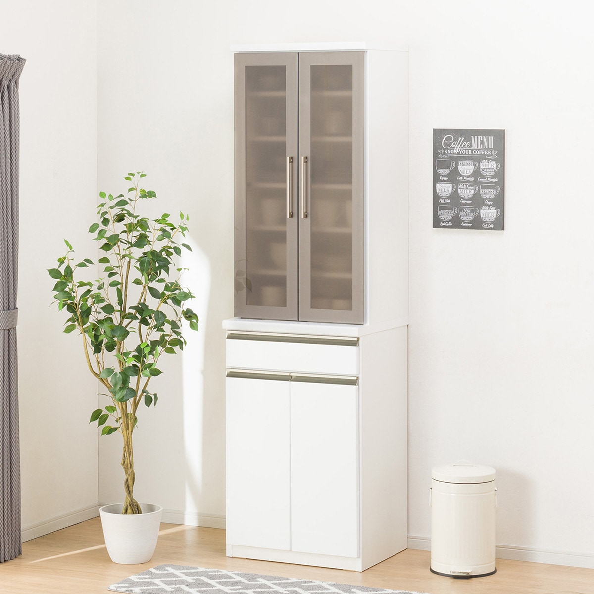 ニトリ 食器棚(ラピス 60 ホワイト) - 通販 | 家具とインテリアの通販