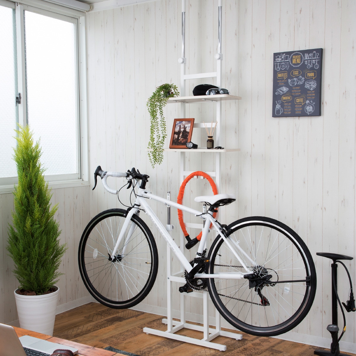 突っ張り自転車スタンド (BS821 WH)通販 | ニトリネット【公式】 家具